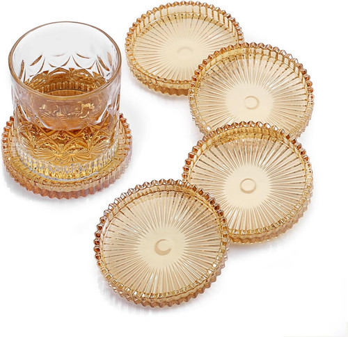 Modern clear coasters - set, of