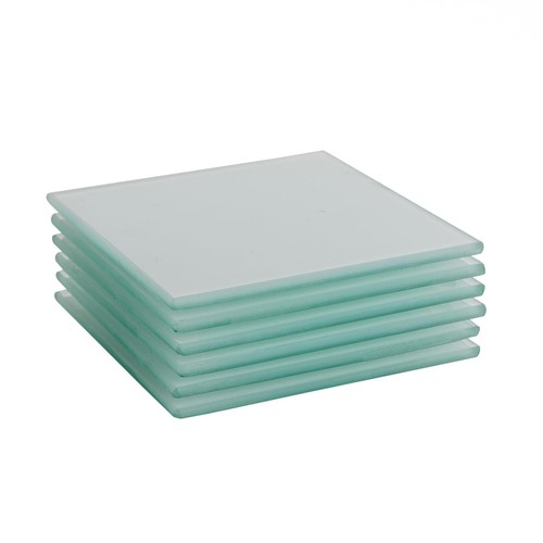 Square glass coasters 10cm - 6x,