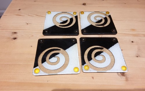 Set glass coasters - set, of