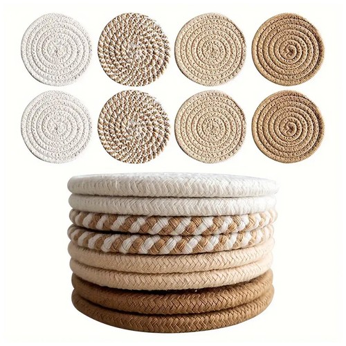 Piece cotton yarn coaster - 8-piece,