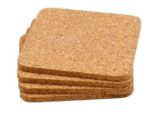 Square cork look - square, coasters