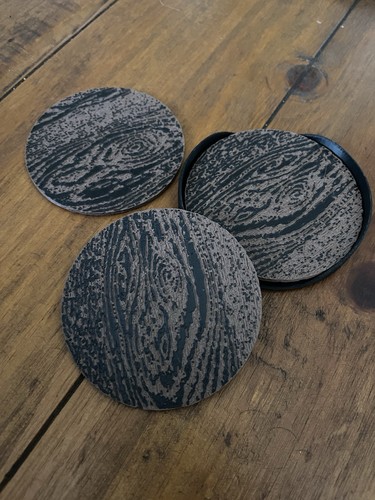 Set plastic coasters wood - set, of