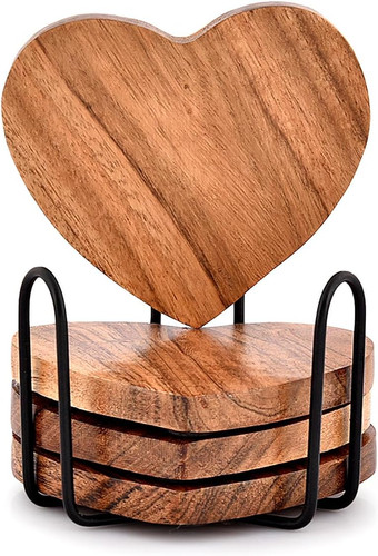 Acacia wood heart shape - acacia,