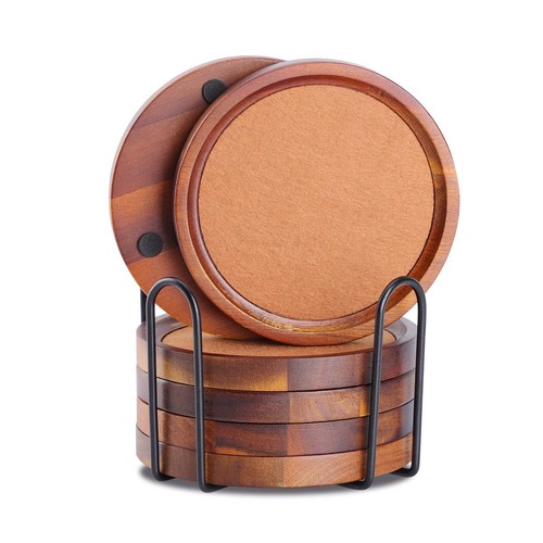Acacia wood coasters - acacia, for