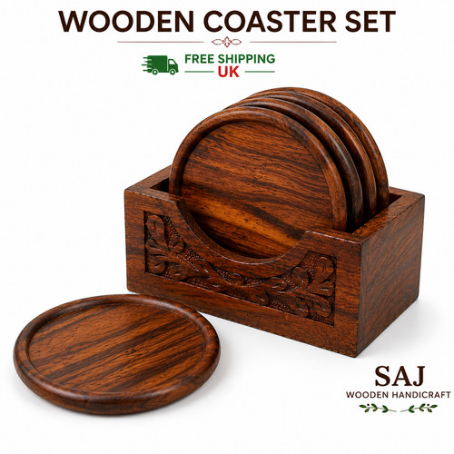 Wooden coaster set - wooden,