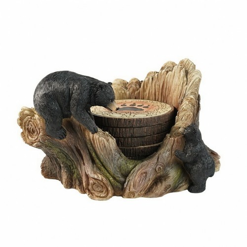 Dark bear coaster set - coaster,