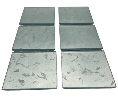 Set silver glass square - 6,
