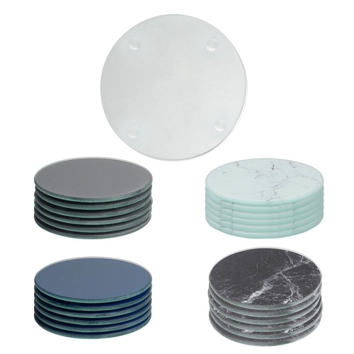 Round glass coasters - 6x,