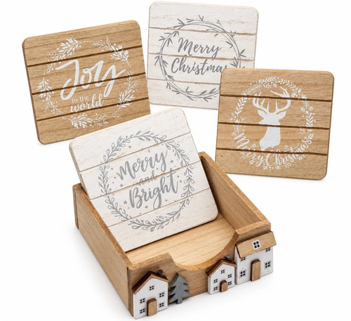 4pcs christmas drink coasters - 4pcs,