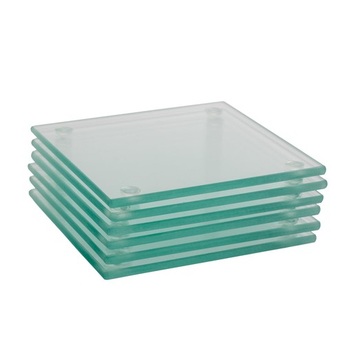 Square glass coasters - 6x,