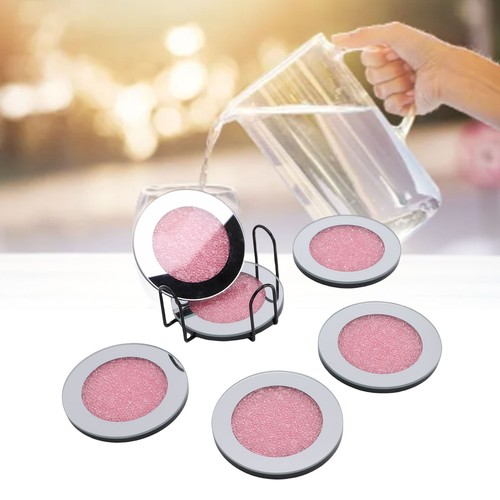 6pcs glass mirrored coasters - 6pcs,