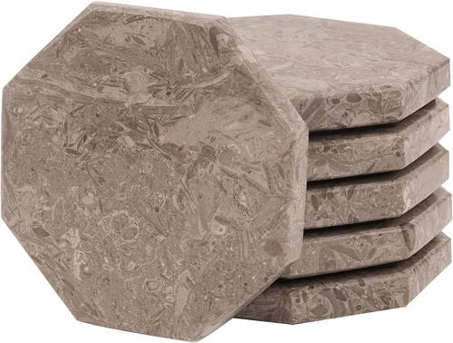 Marble coaster set round - set,