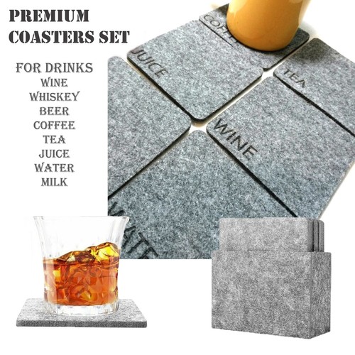 Pack felt drink coasters - 6,