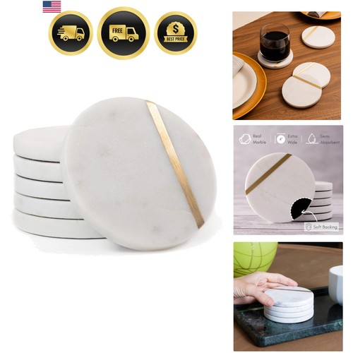 Marble coasters with - coasters, gold