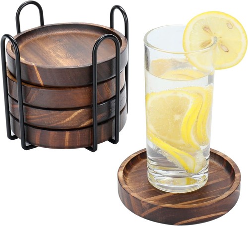 Set wooden coasters for - wooden,