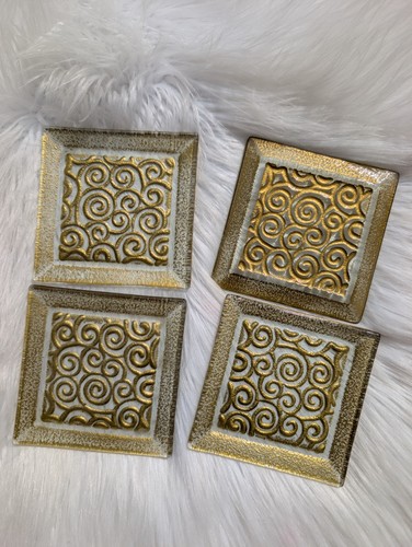 Set gold swirl glass - set, 4